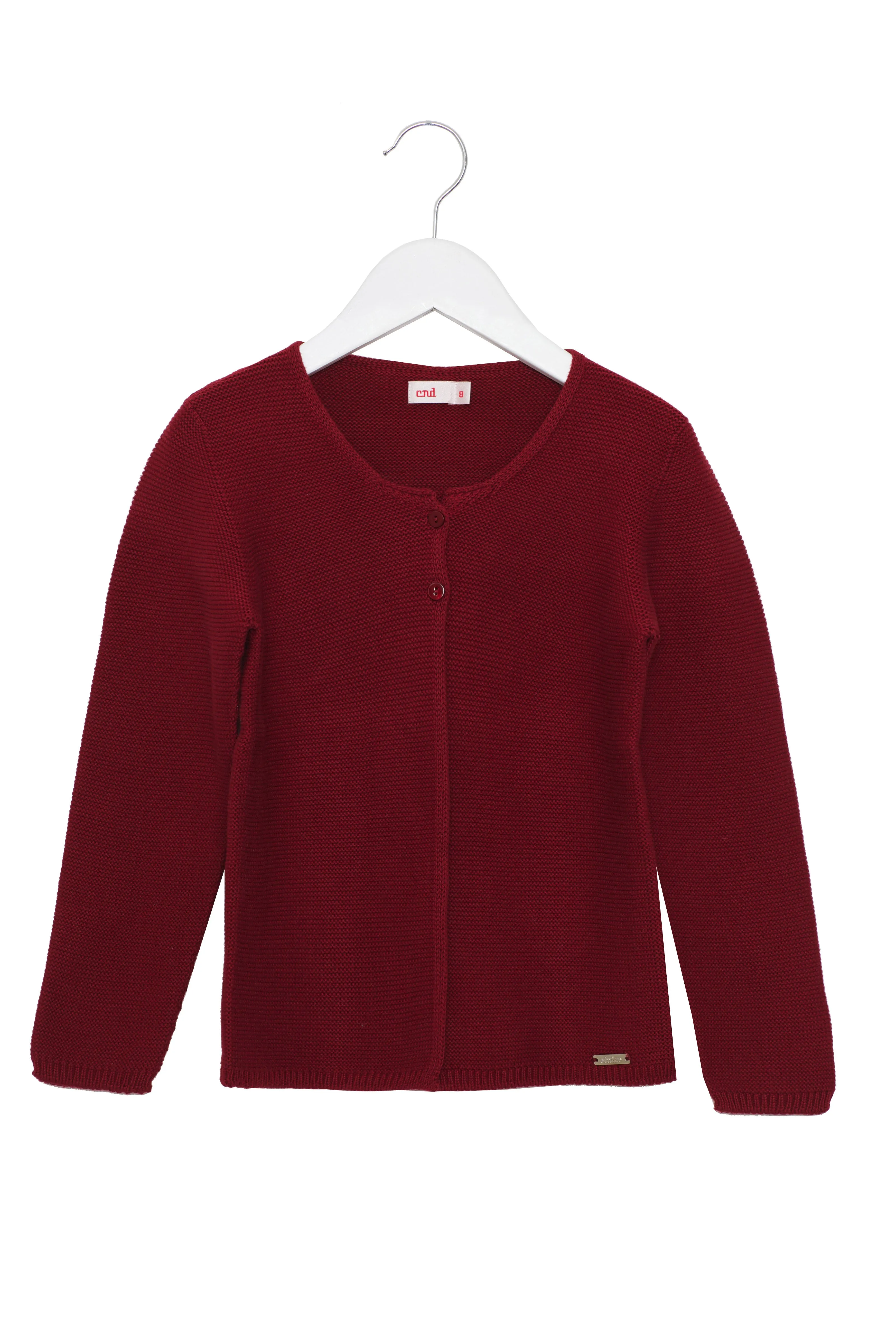 100% Cotton Cardigan - Wine