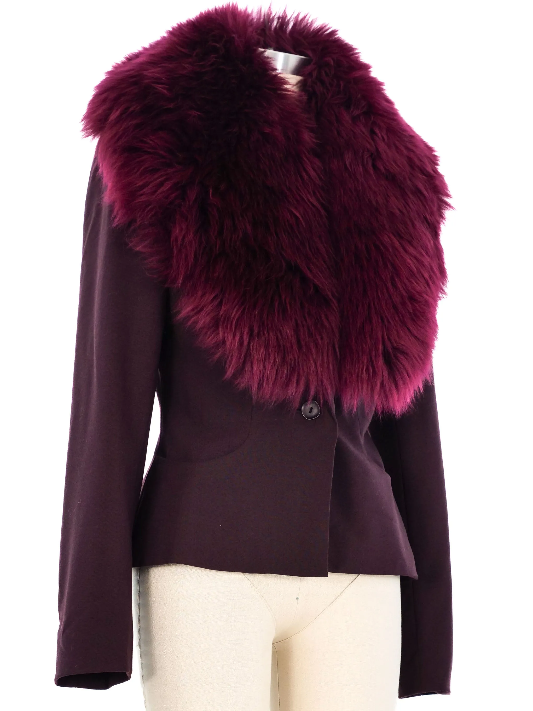 1990s Katharine Hamnett Fur Collar Jacket