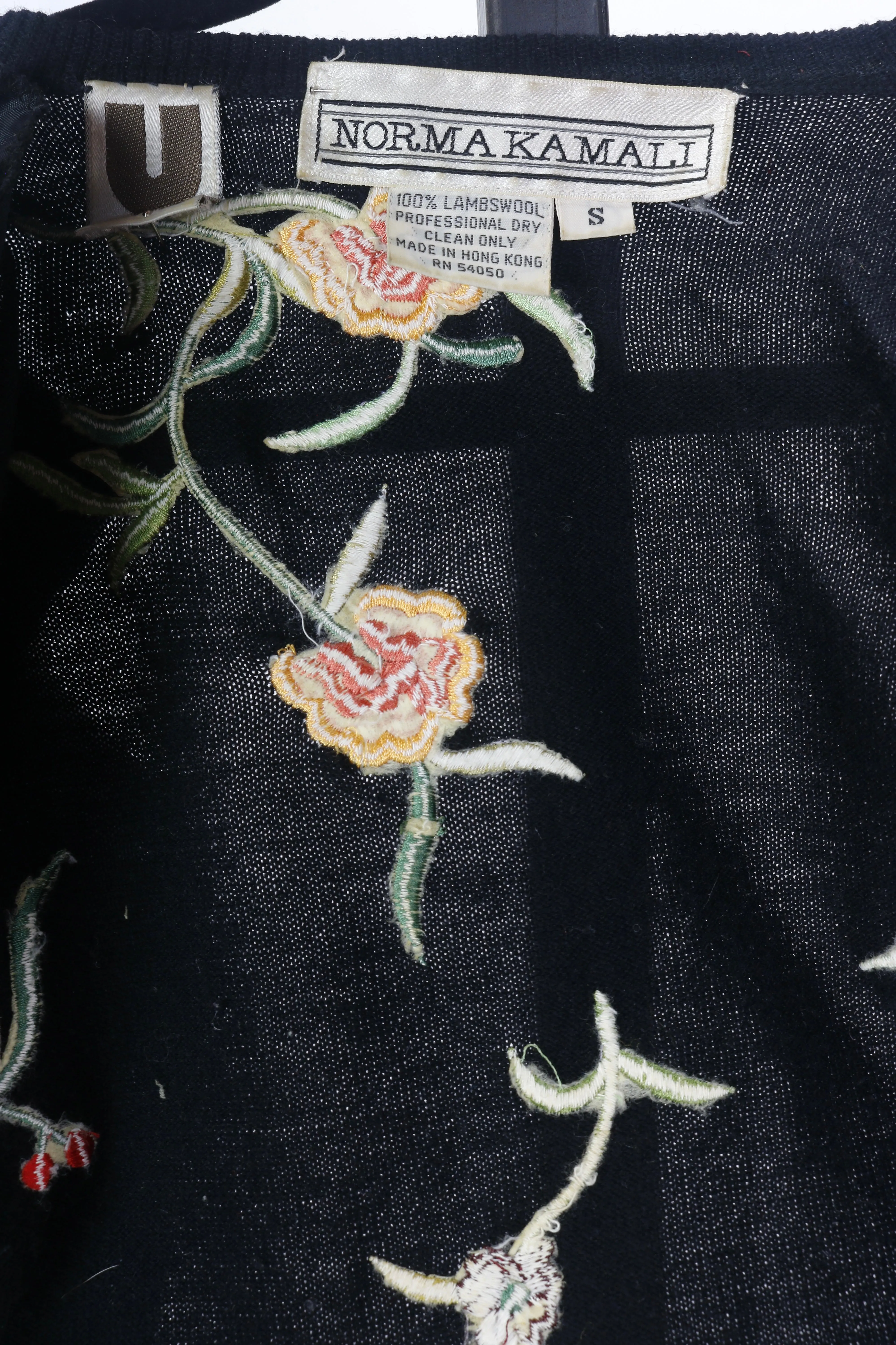 80s Norma Kamali Floral Cardigan      S