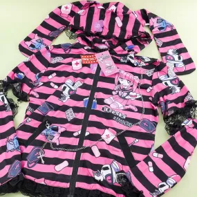 ACDC RAG Yami Kawaii Punk Menhera-chan Usamimi Parka - Black