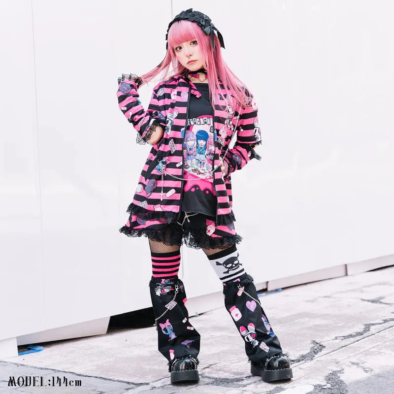 ACDC RAG Yami Kawaii Punk Menhera-chan Usamimi Parka - Black