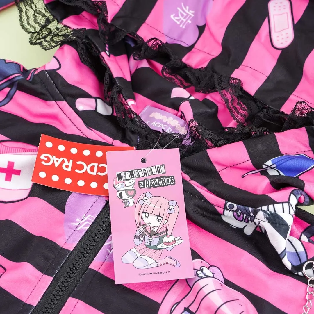 ACDC RAG Yami Kawaii Punk Menhera-chan Usamimi Parka - Black