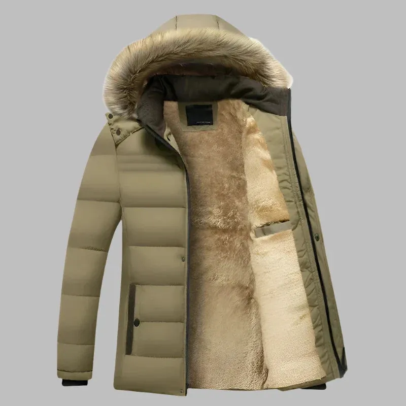 Balto Arctic Parka | Warme, lange, wasserfeste Herren-Winterjacke mit Fleecefutter und Kunstpelzkragen