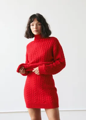 Beatrice Skirt in Red Cashmere