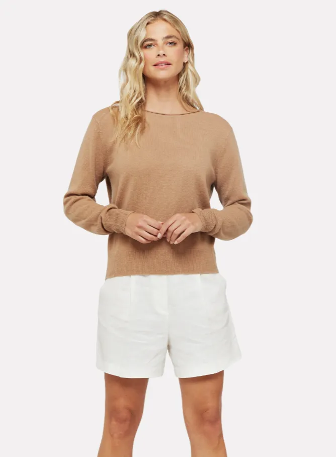 Beaulah Button Back Camel
