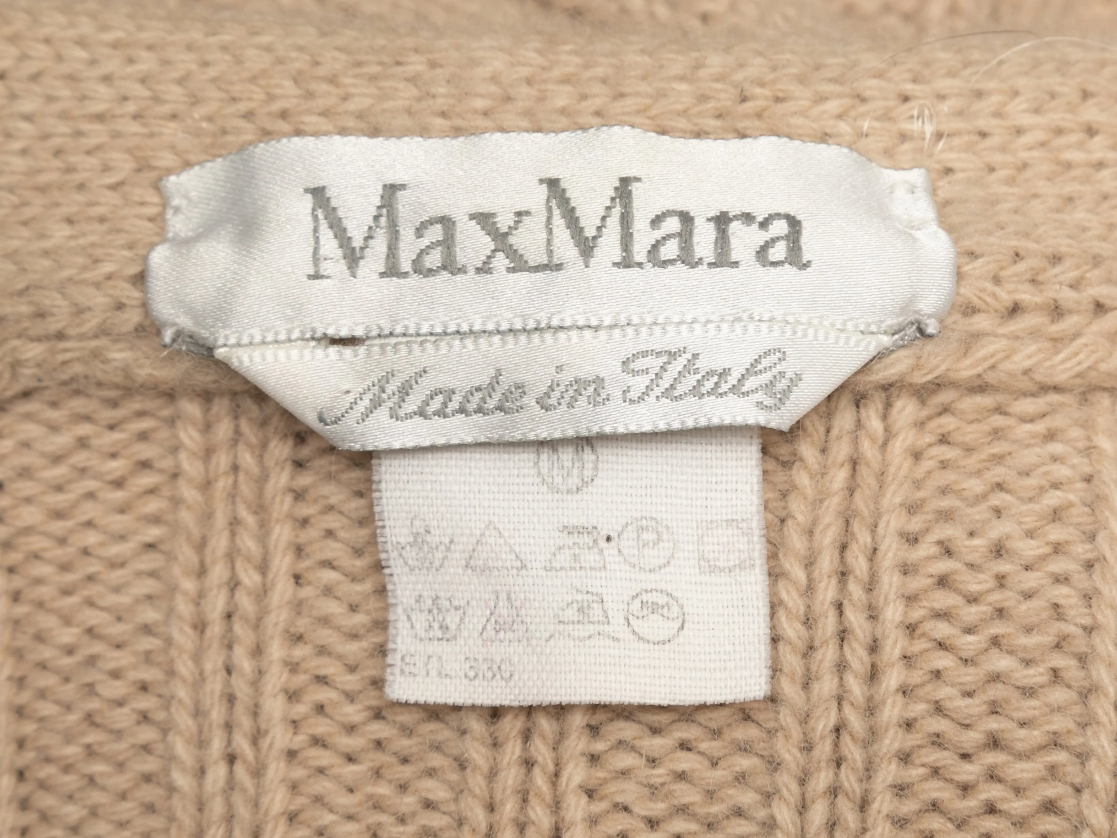 Beige Max Mara Rib Knit Cardigan Size US M
