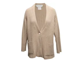 Beige Max Mara Rib Knit Cardigan Size US M