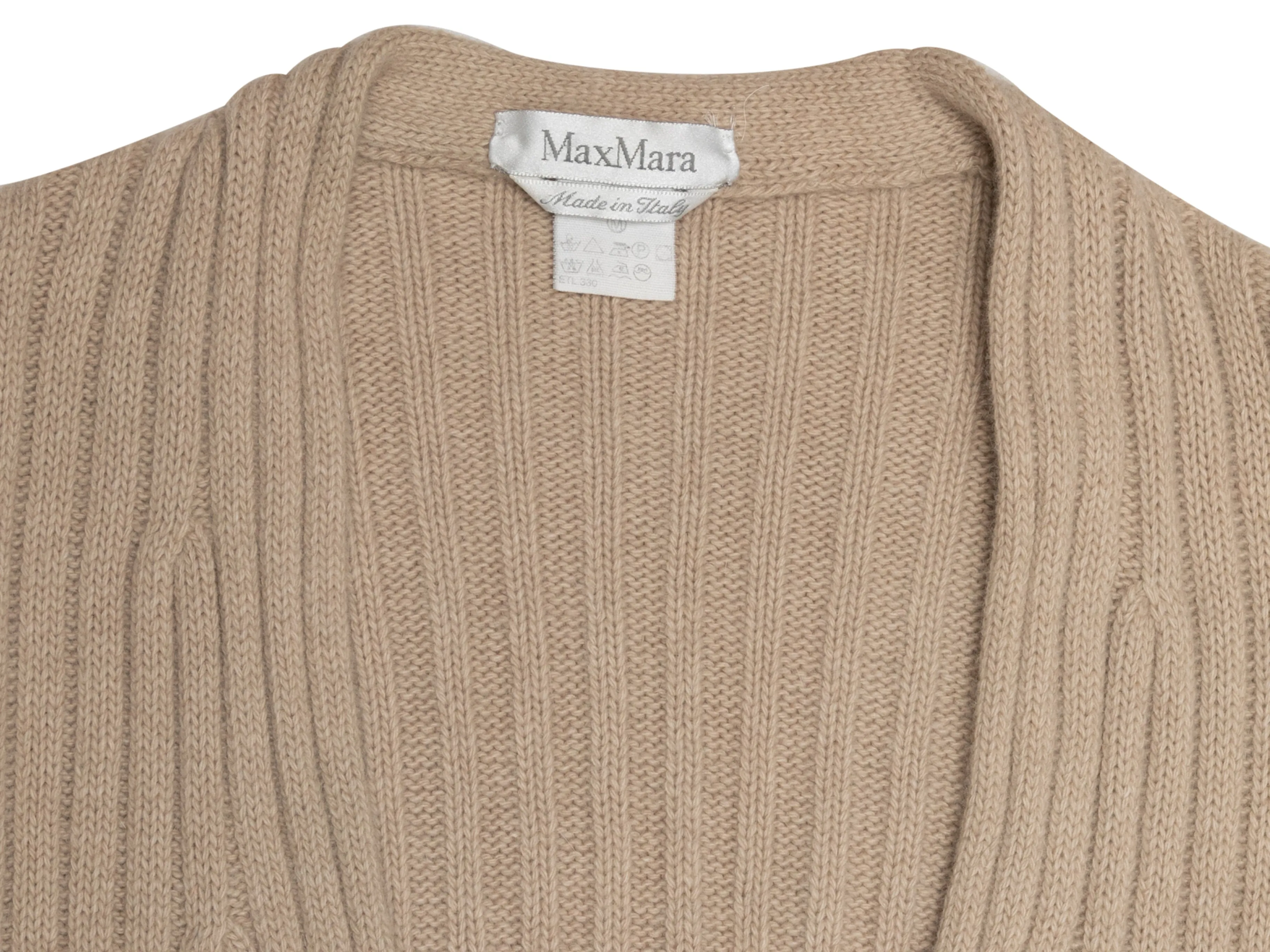 Beige Max Mara Rib Knit Cardigan Size US M