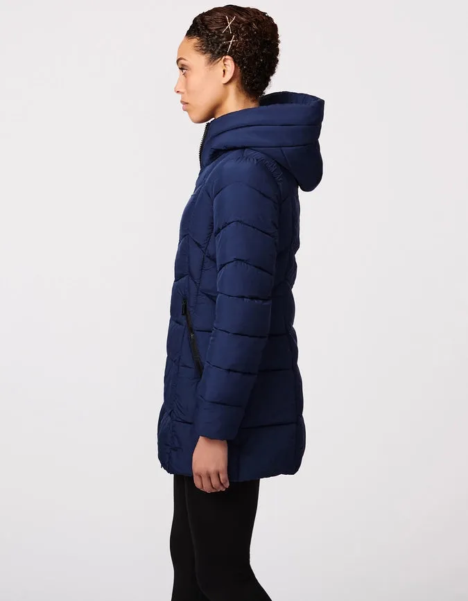 Bernardo Hooded Quilted Puffer Walker Night Shadow