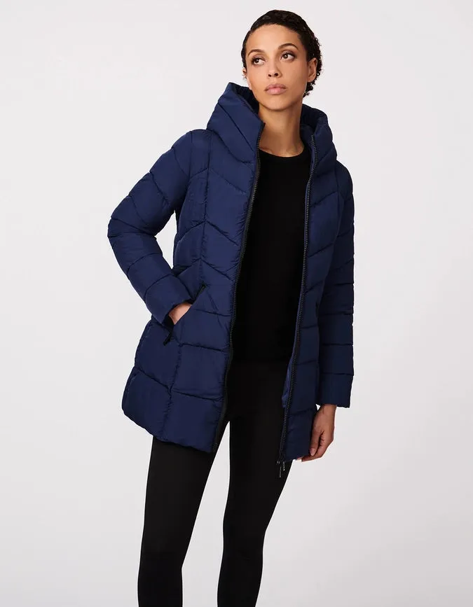 Bernardo Hooded Quilted Puffer Walker Night Shadow
