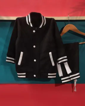 BLACK & WHITE STRIPED SWEATSUIT