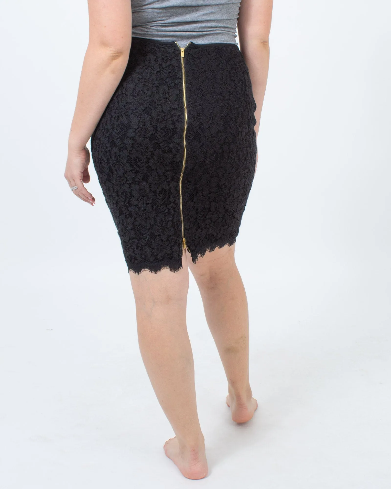Black Lace Pencil Skirt