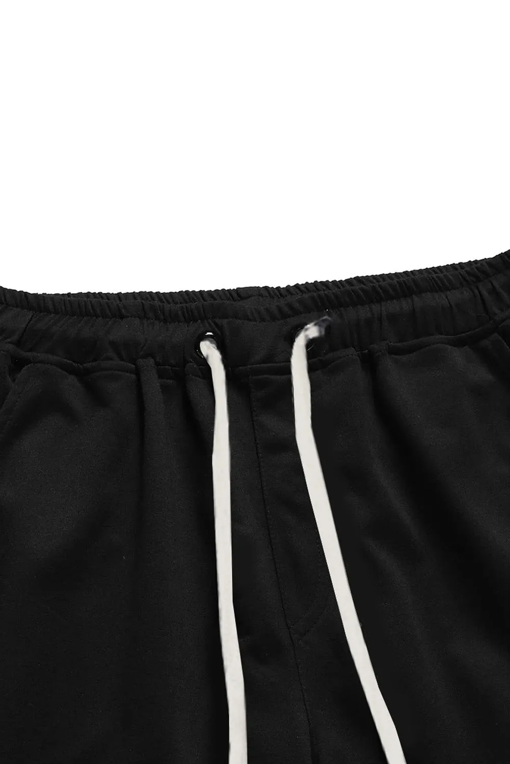 Black Letter Claw Print Drawstring Waist Men's Sweatpants