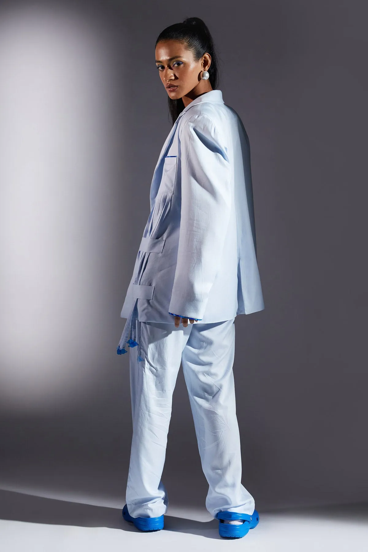 Blue High Waist Pants
