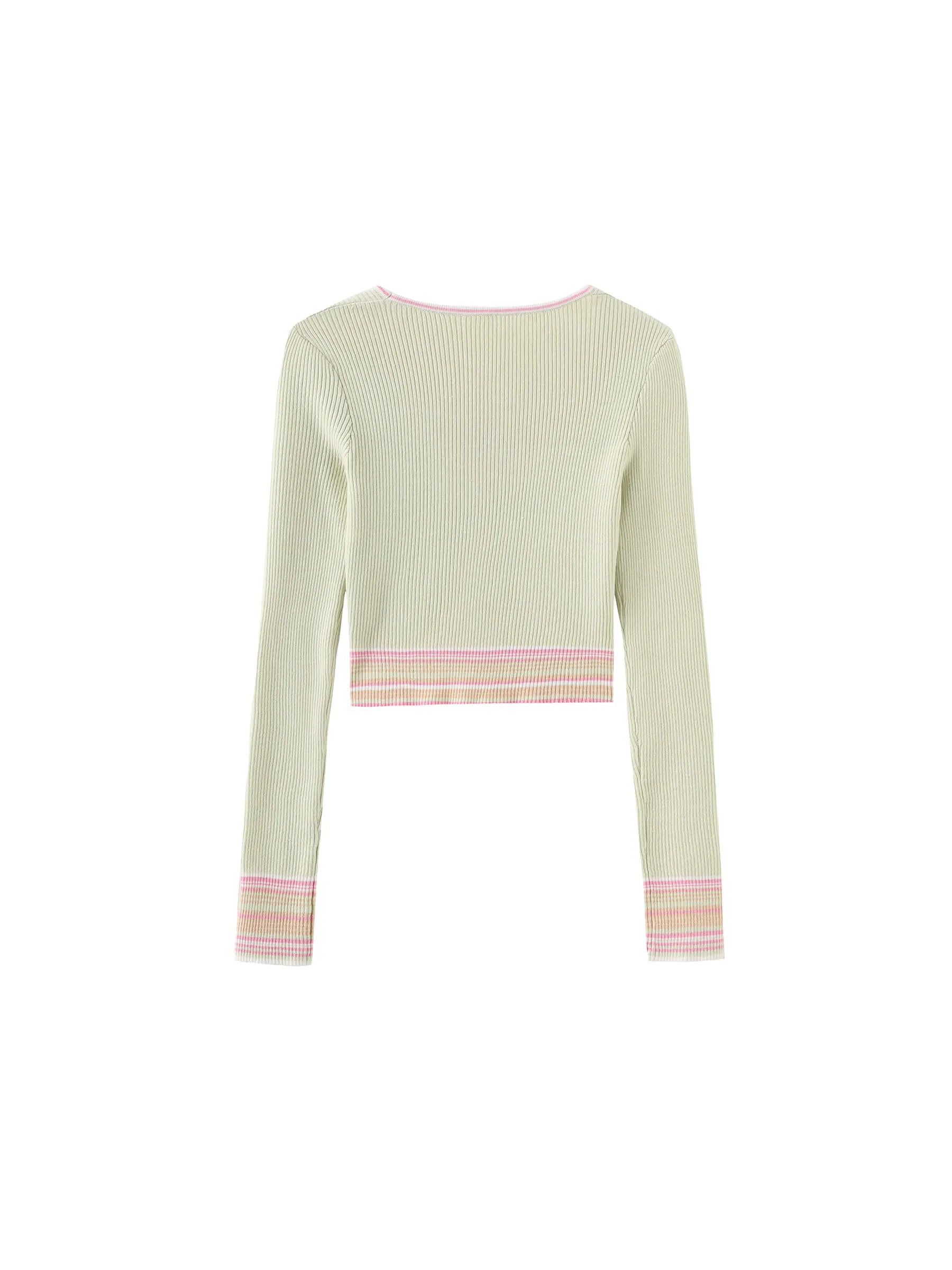 Boat Neck Long Sleeve Knit Top