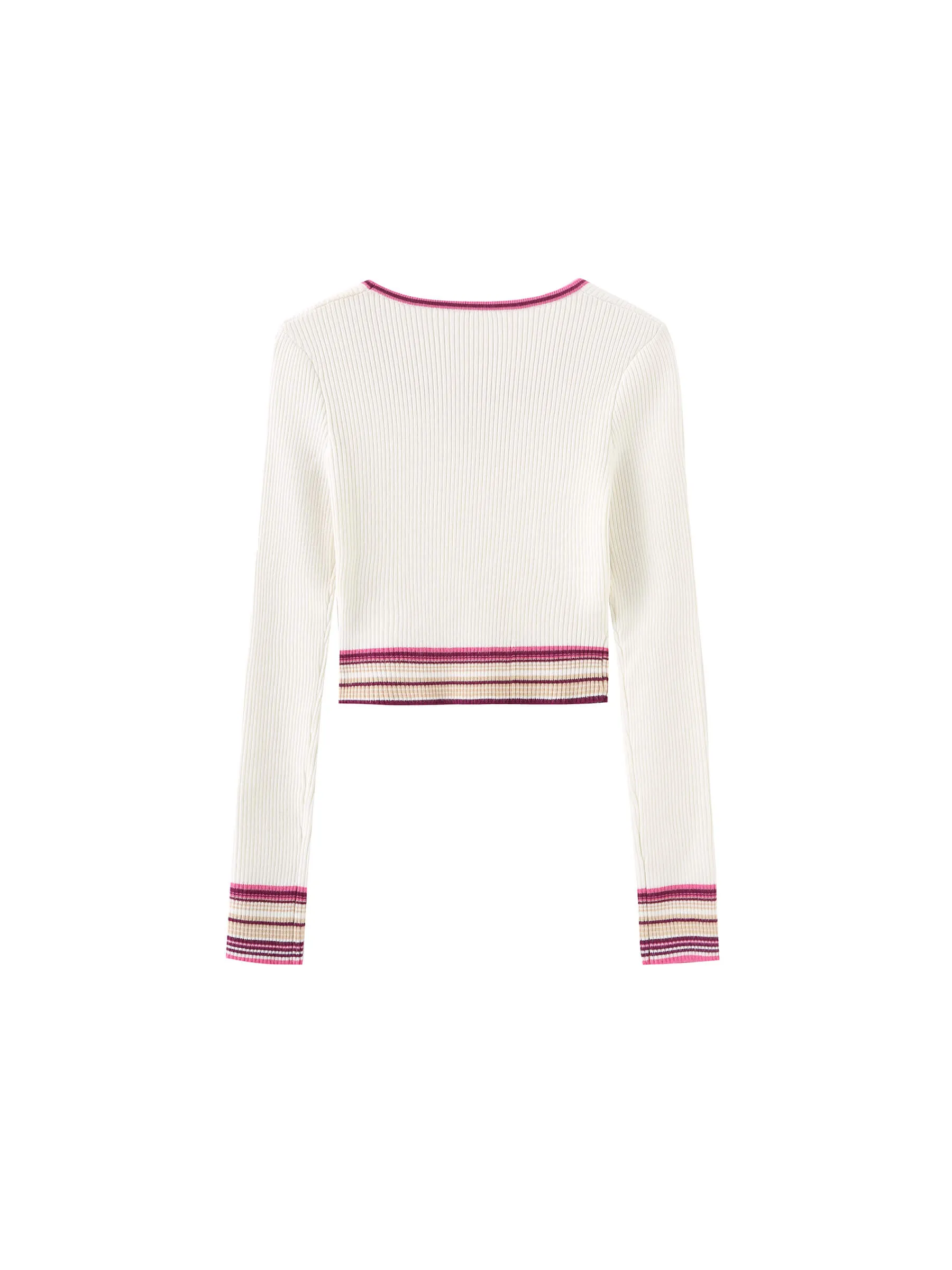Boat Neck Long Sleeve Knit Top