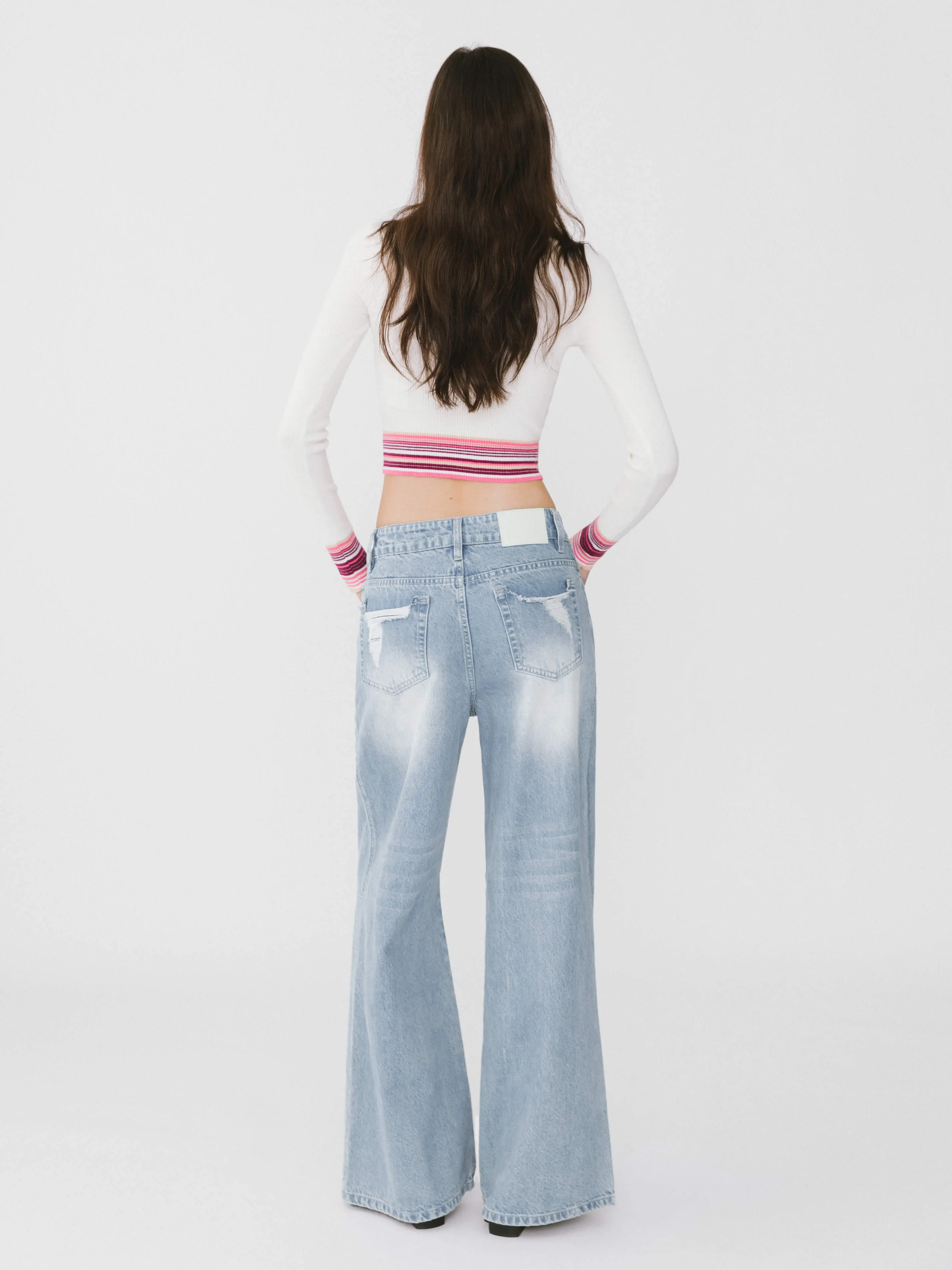 Boat Neck Long Sleeve Knit Top