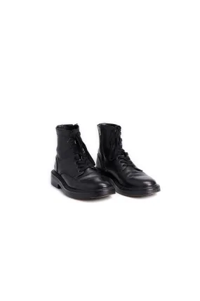 Bottines noires cuir façon rangers