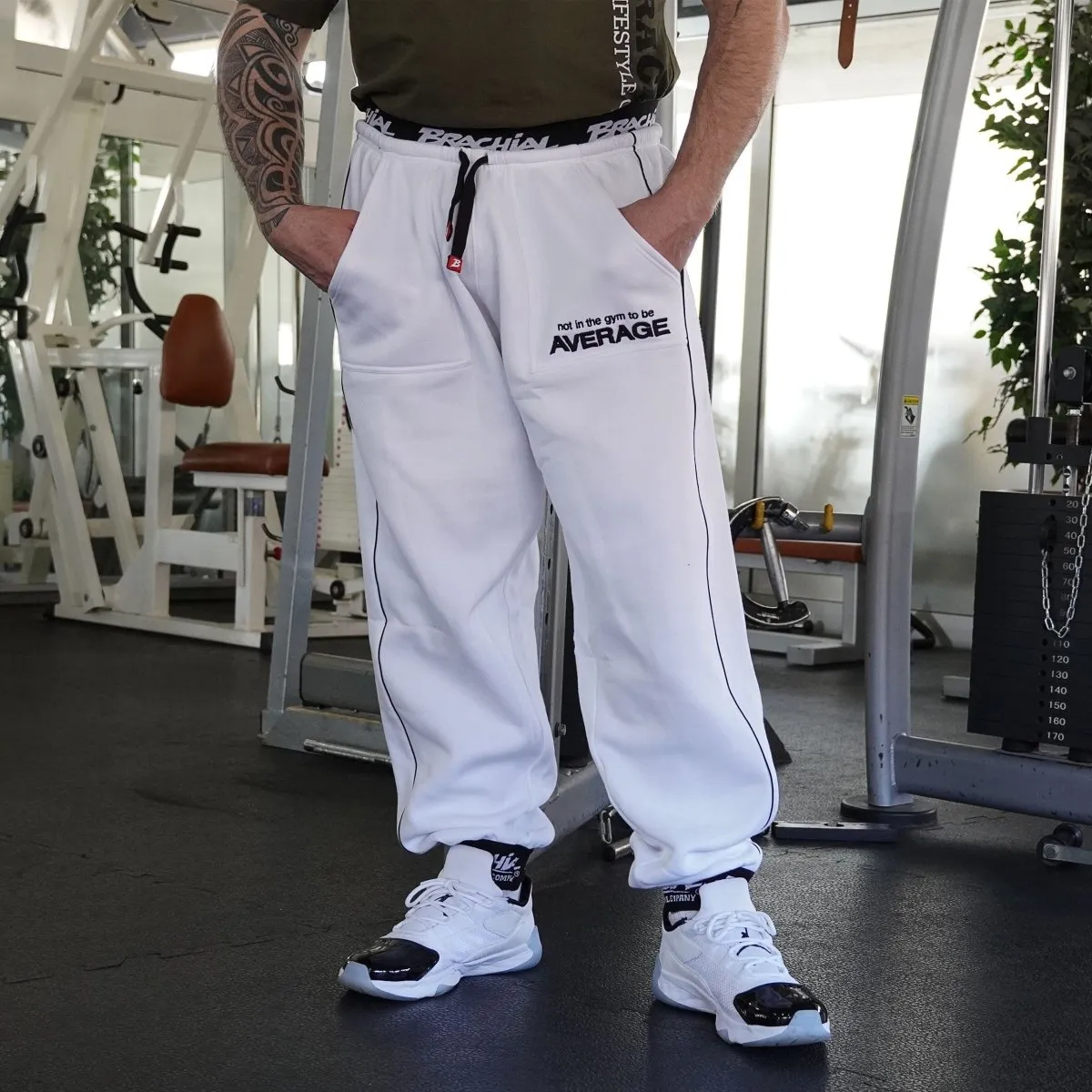 Brachial Tracksuit Trousers Spacy - White/Black