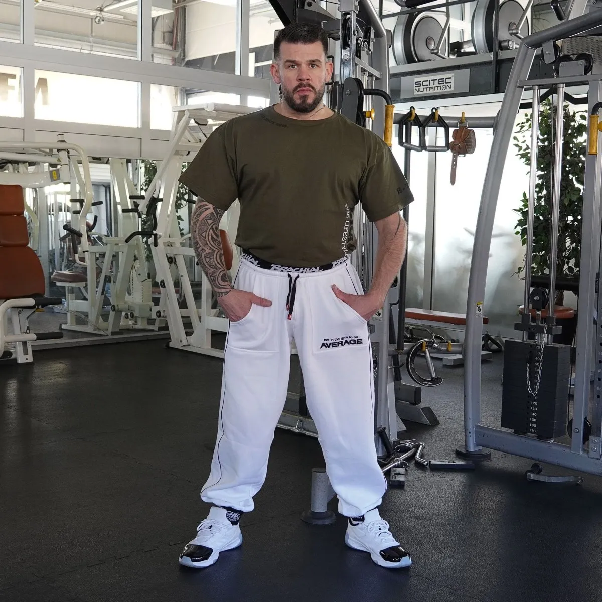 Brachial Tracksuit Trousers Spacy - White/Black