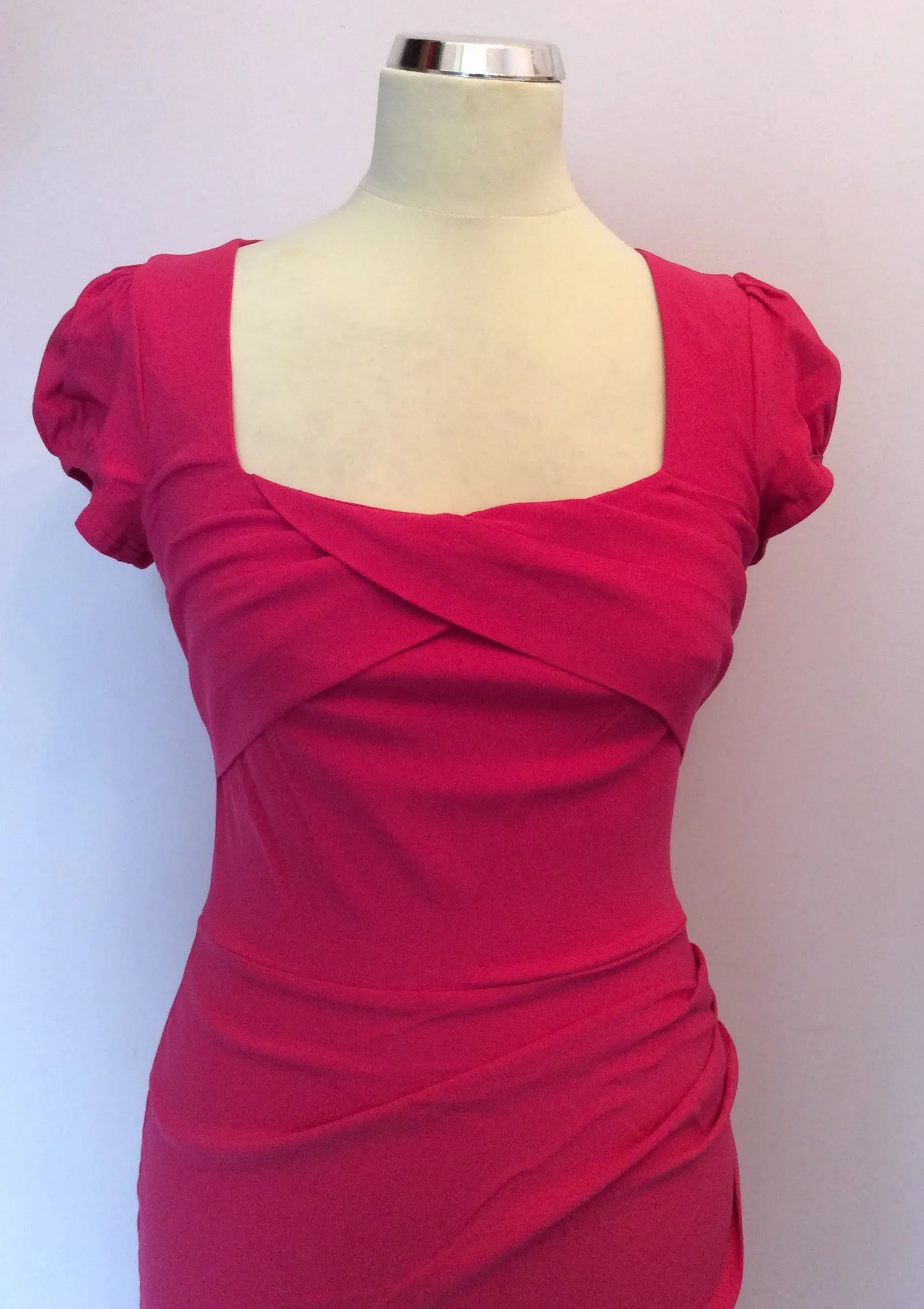 BRAND NEW DIVA CATWALK HOT PINK WIGGLE PENCIL DRESS SIZE L
