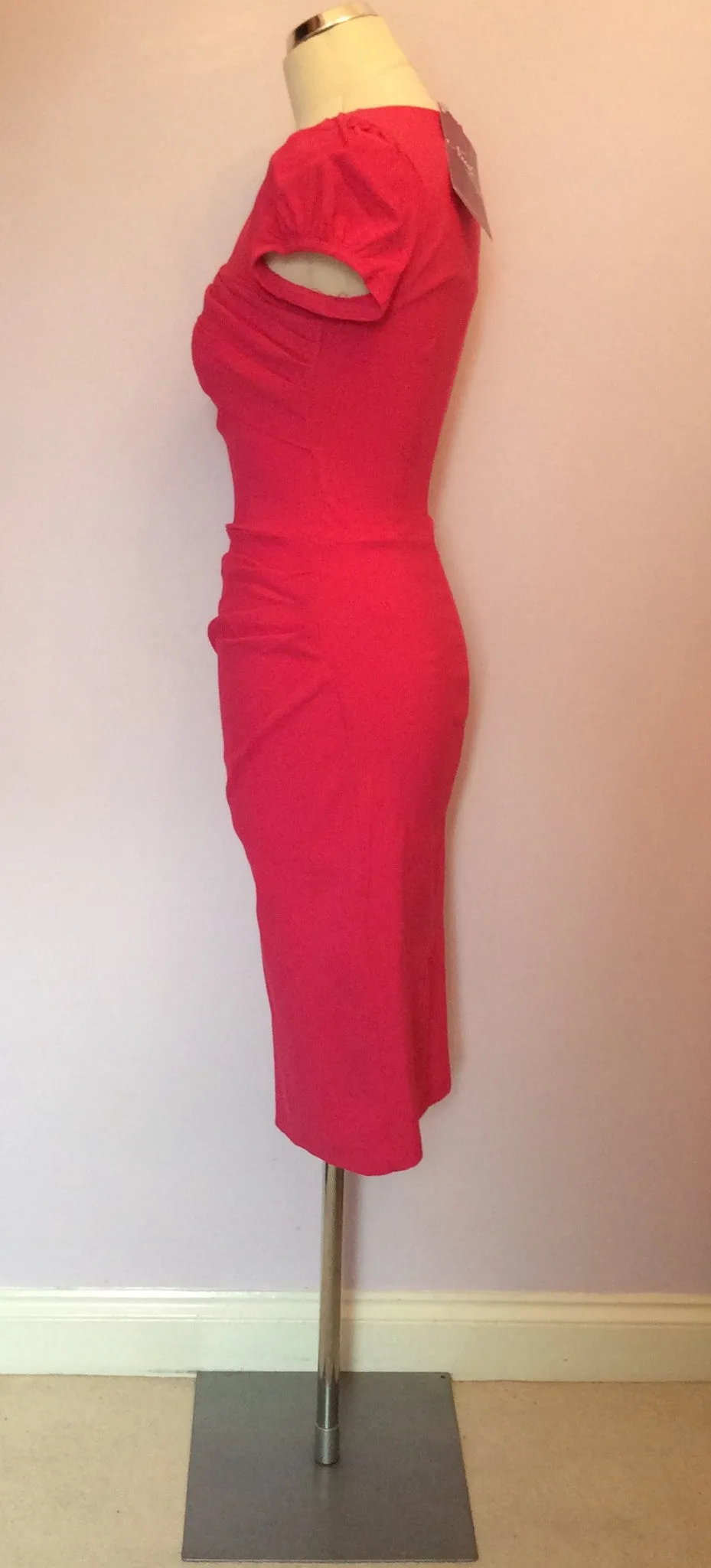 BRAND NEW DIVA CATWALK HOT PINK WIGGLE PENCIL DRESS SIZE L