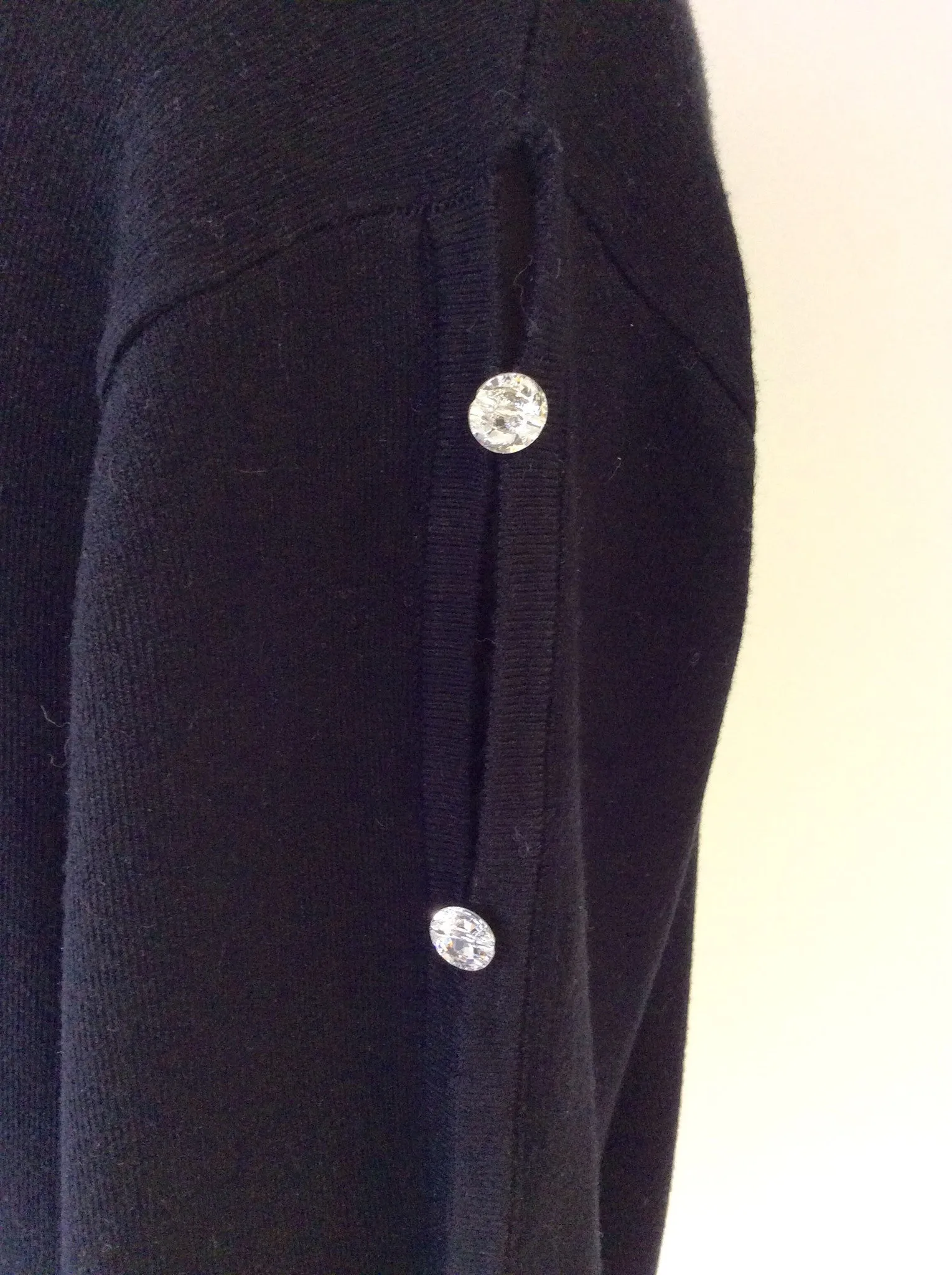 BRAND NEW PASSIONI BLACK SWAROVSKI CRYSTALS CUT OUT SLEEVE JUMPER SIZE XL