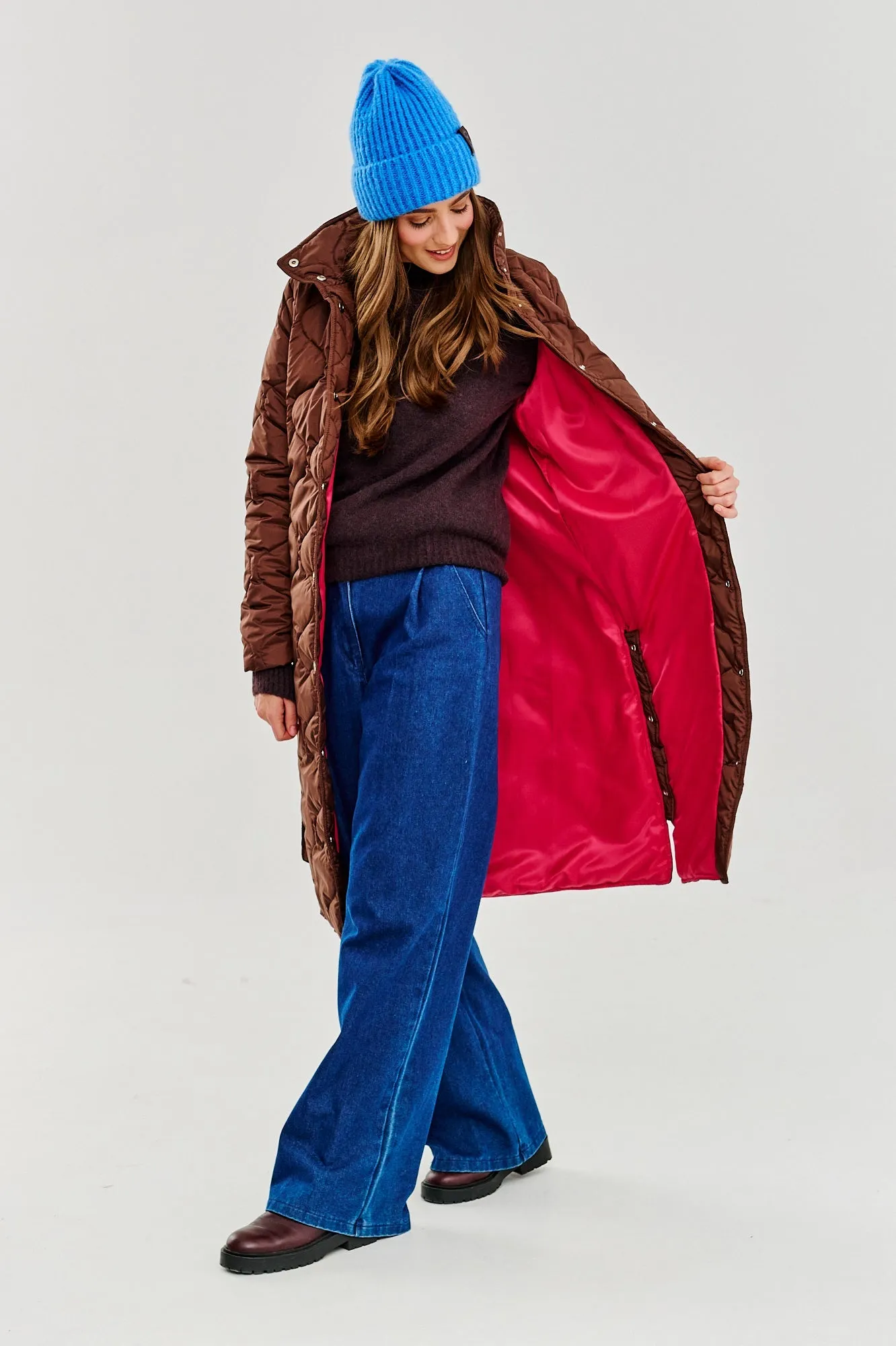 Caramel Wave Quilted Coat