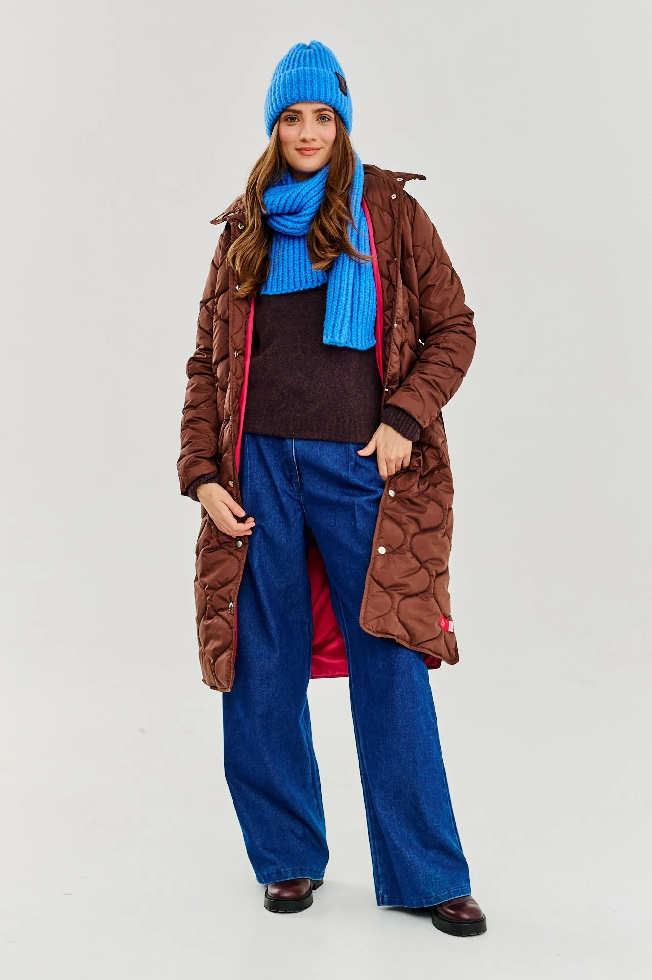 Caramel Wave Quilted Coat