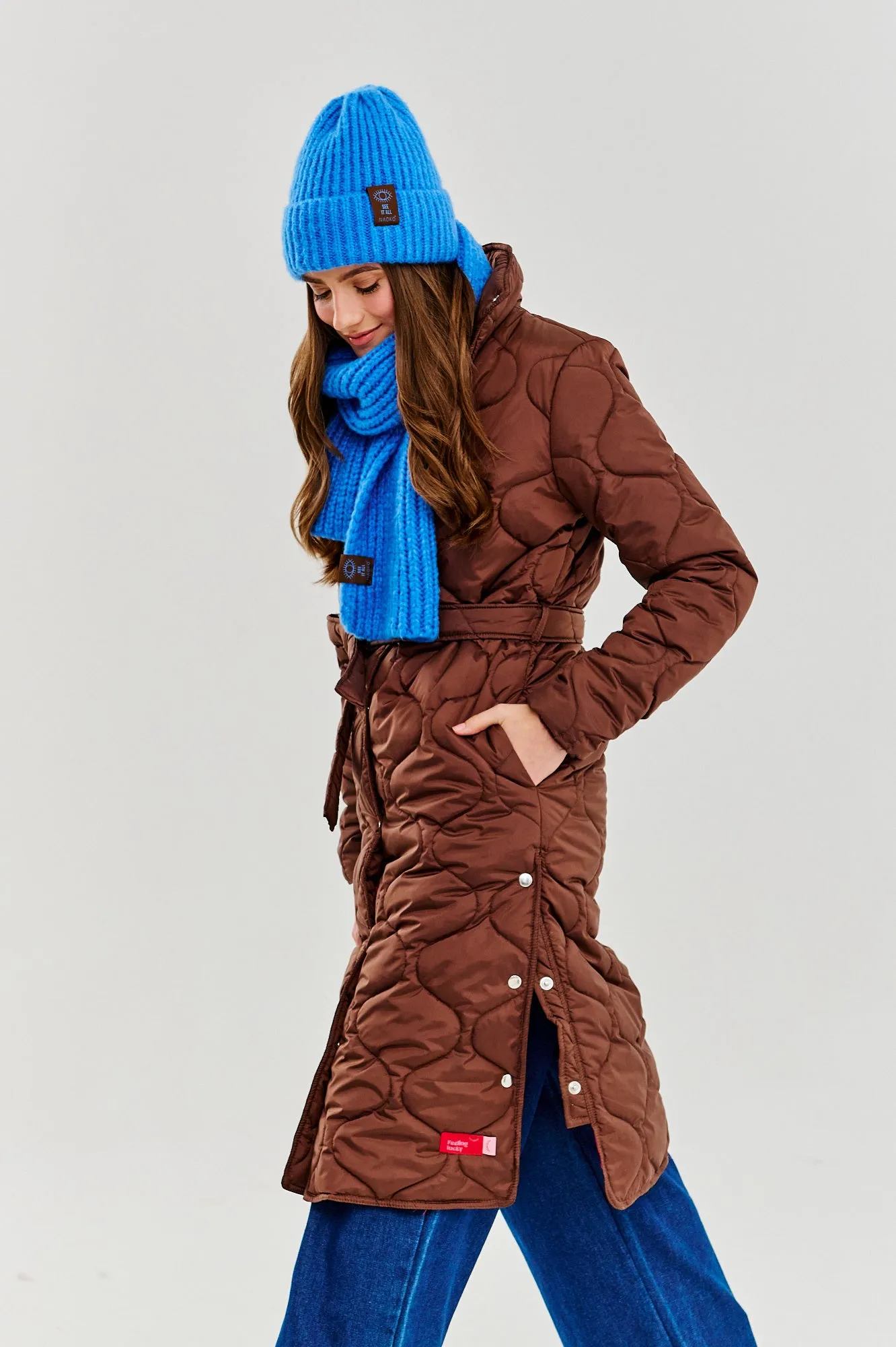 Caramel Wave Quilted Coat
