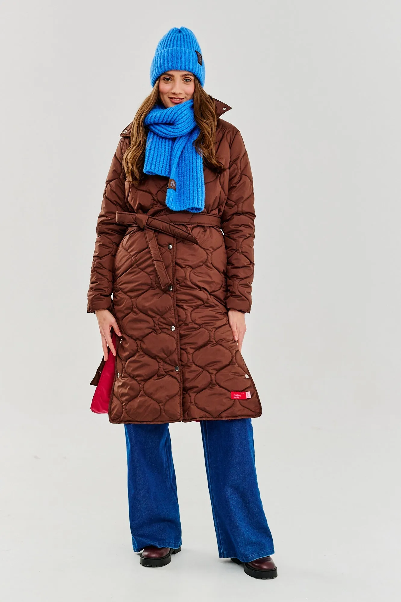 Caramel Wave Quilted Coat