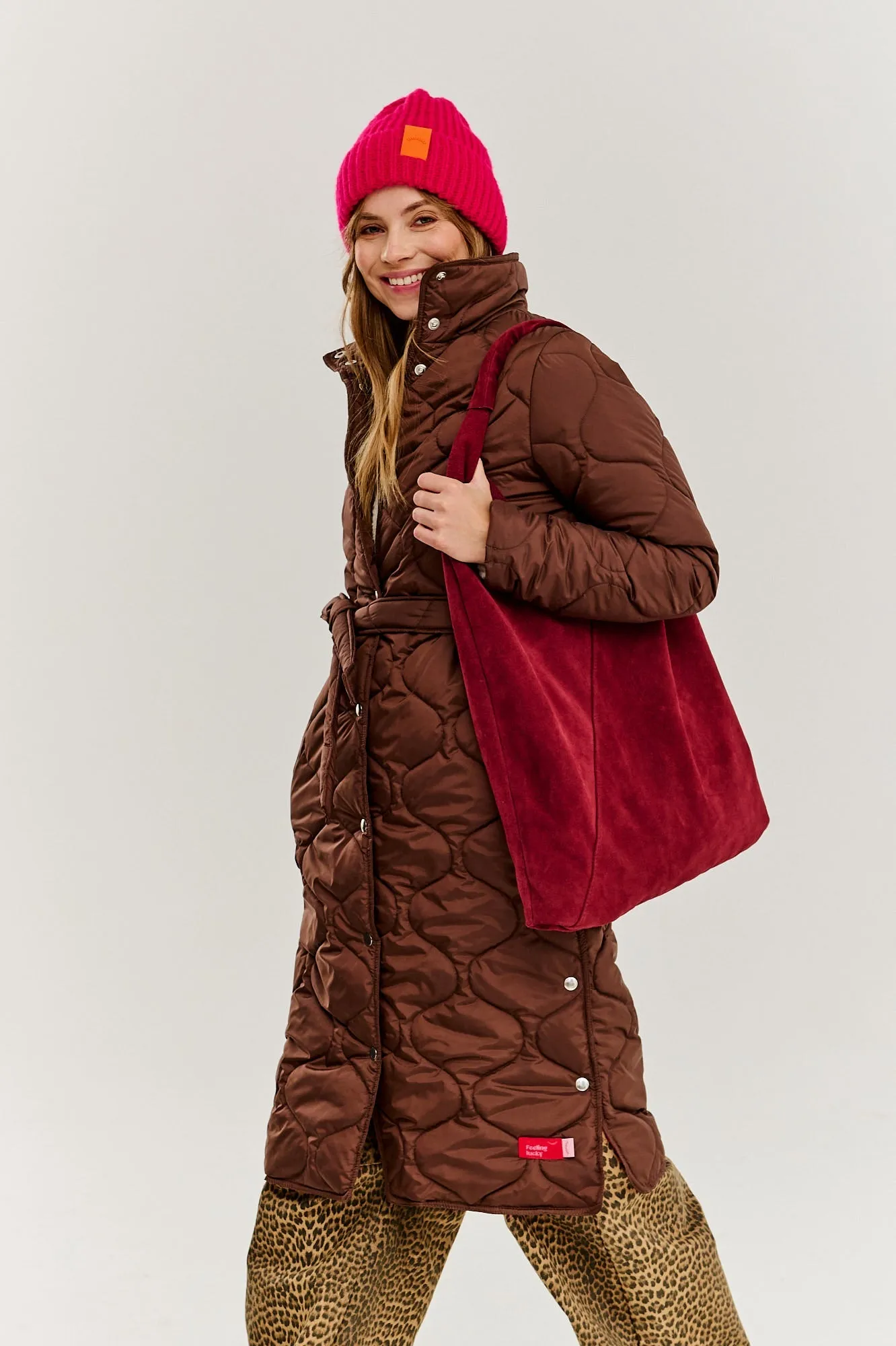 Caramel Wave Quilted Coat