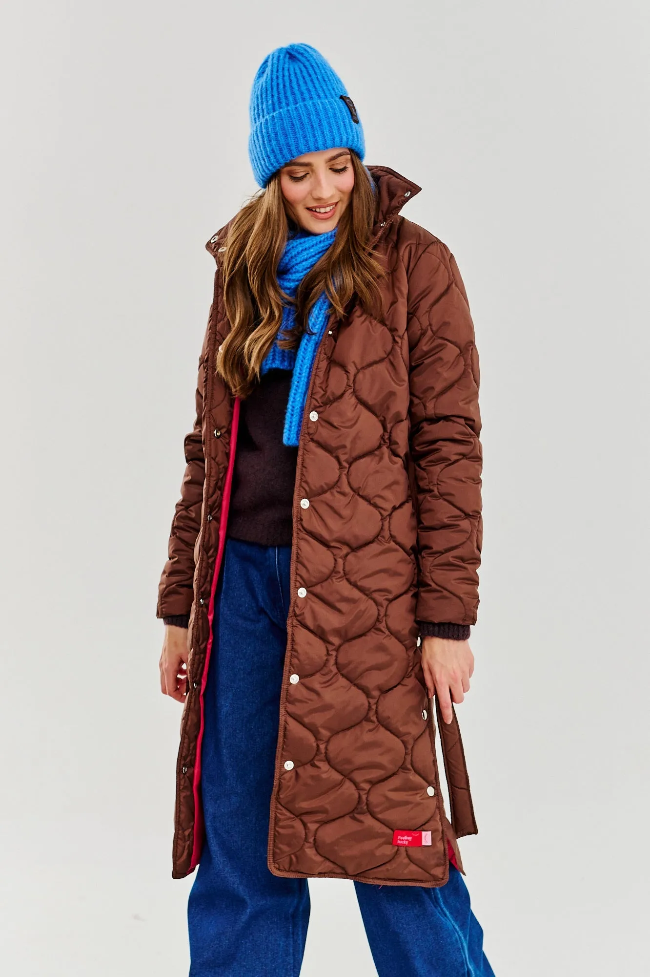 Caramel Wave Quilted Coat