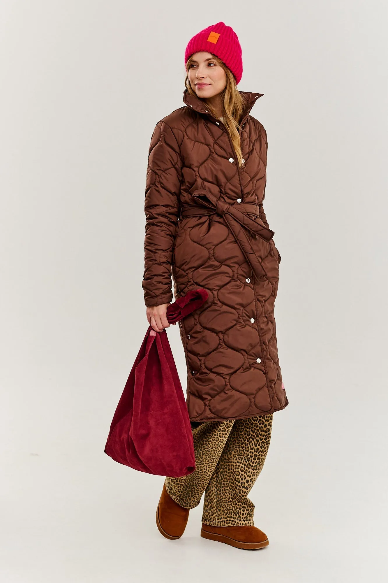 Caramel Wave Quilted Coat