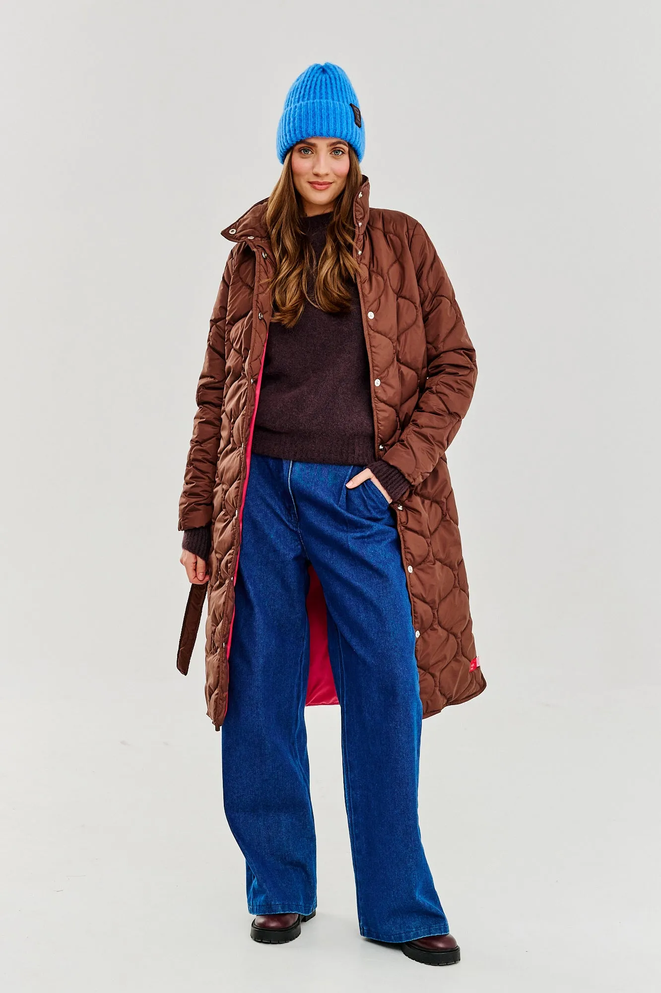 Caramel Wave Quilted Coat