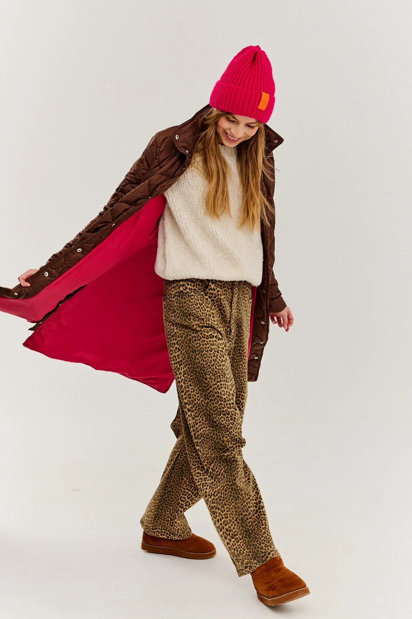 Caramel Wave Quilted Coat