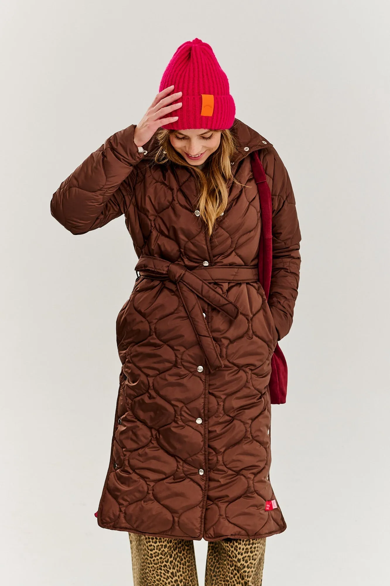 Caramel Wave Quilted Coat