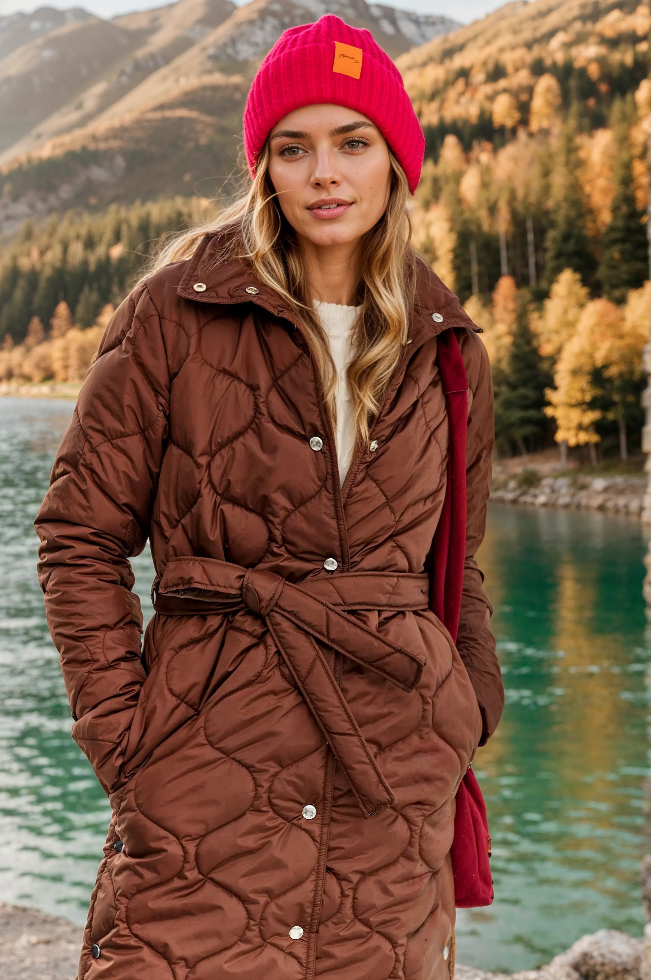 Caramel Wave Quilted Coat