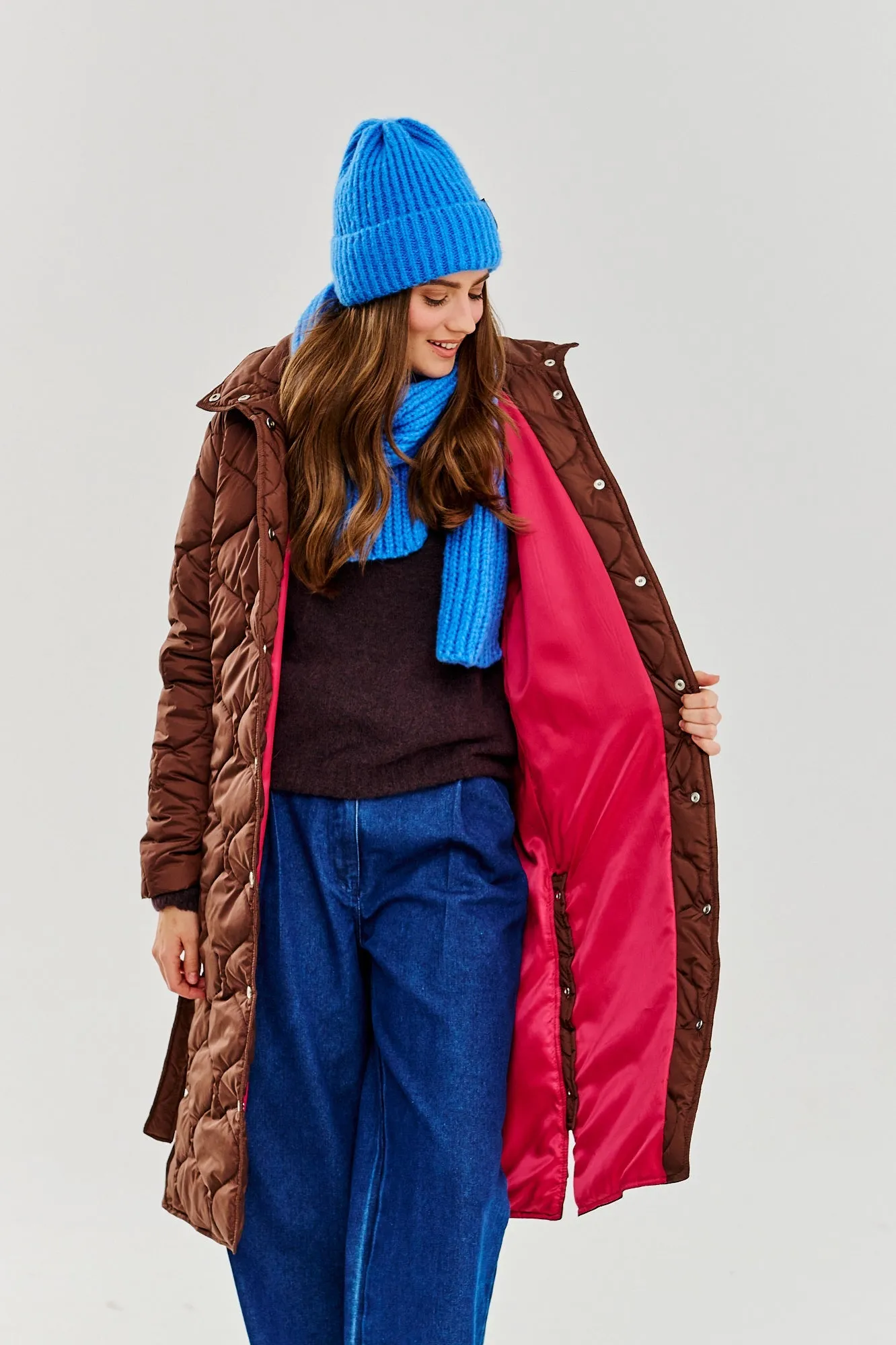 Caramel Wave Quilted Coat