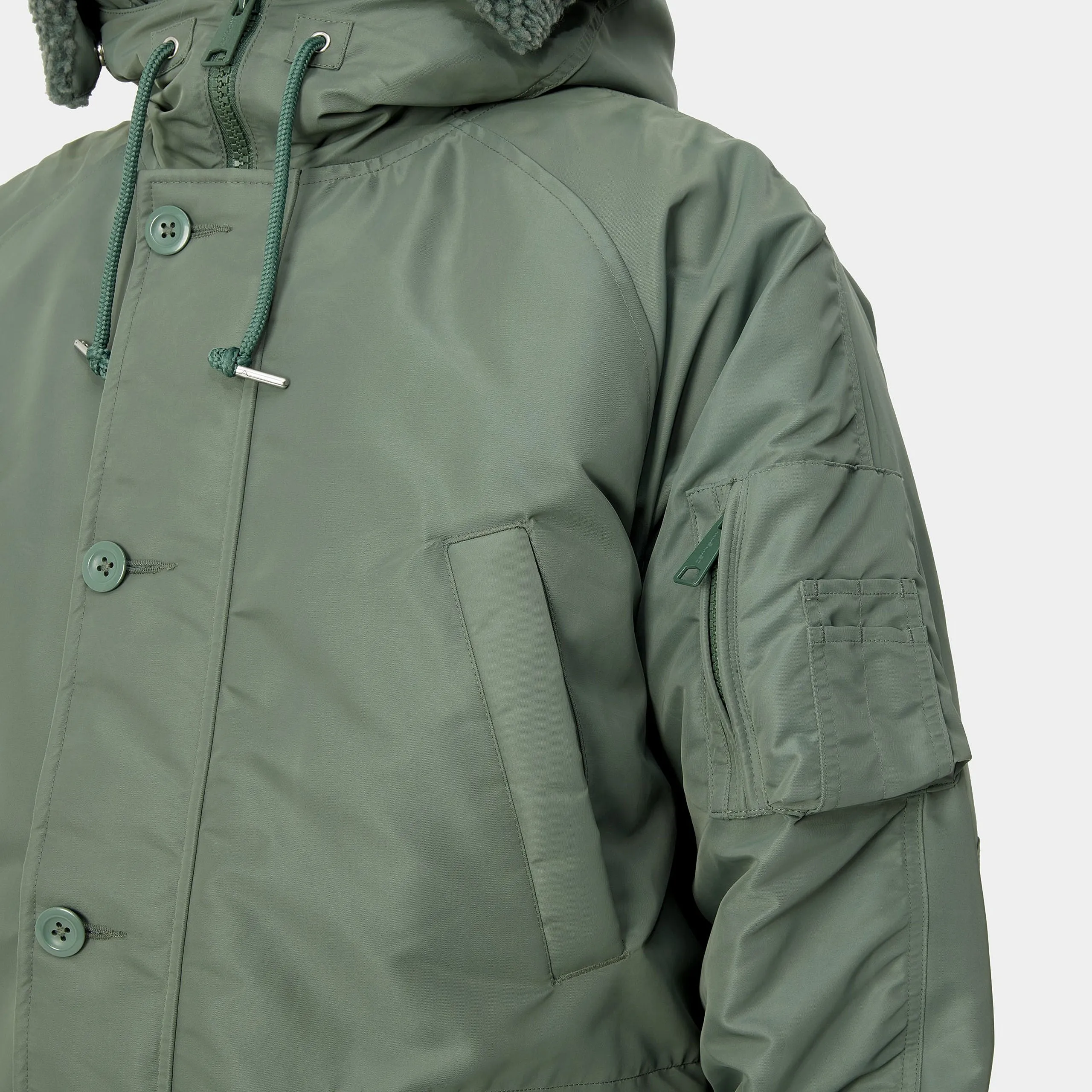 Carhartt WIP Mens Hooded Olten Parka Jacket - Duck Green