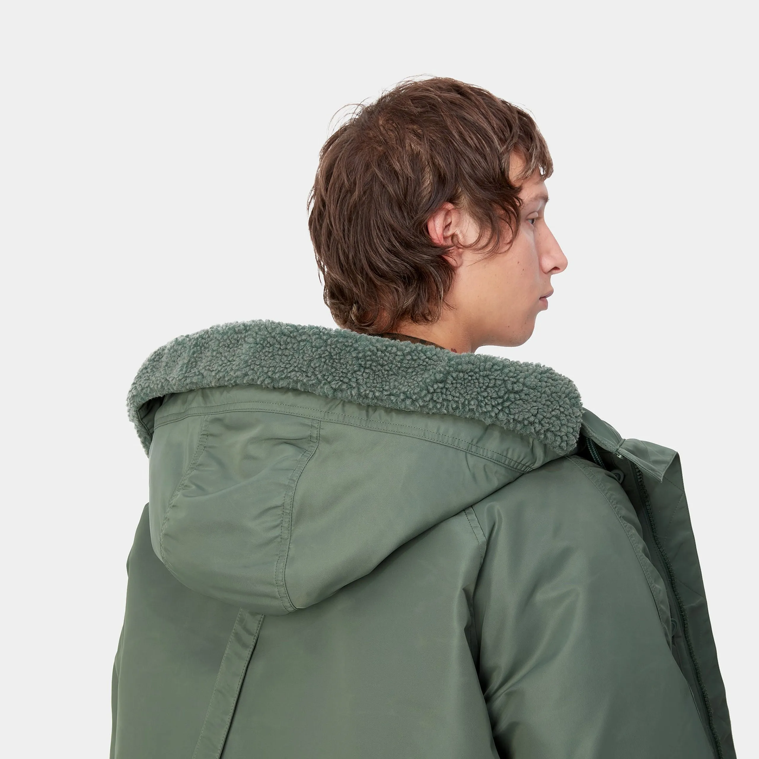Carhartt WIP Mens Hooded Olten Parka Jacket - Duck Green