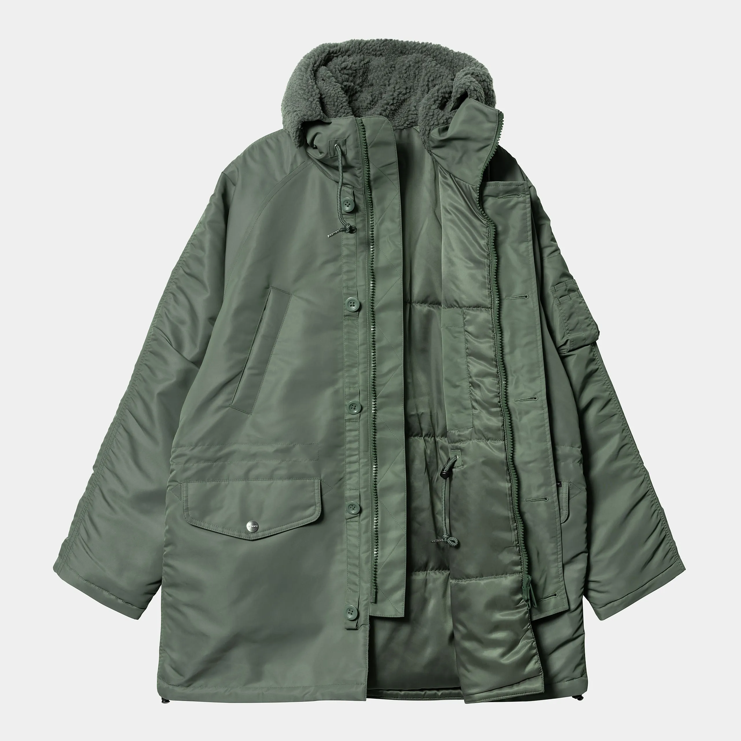 Carhartt WIP Mens Hooded Olten Parka Jacket - Duck Green
