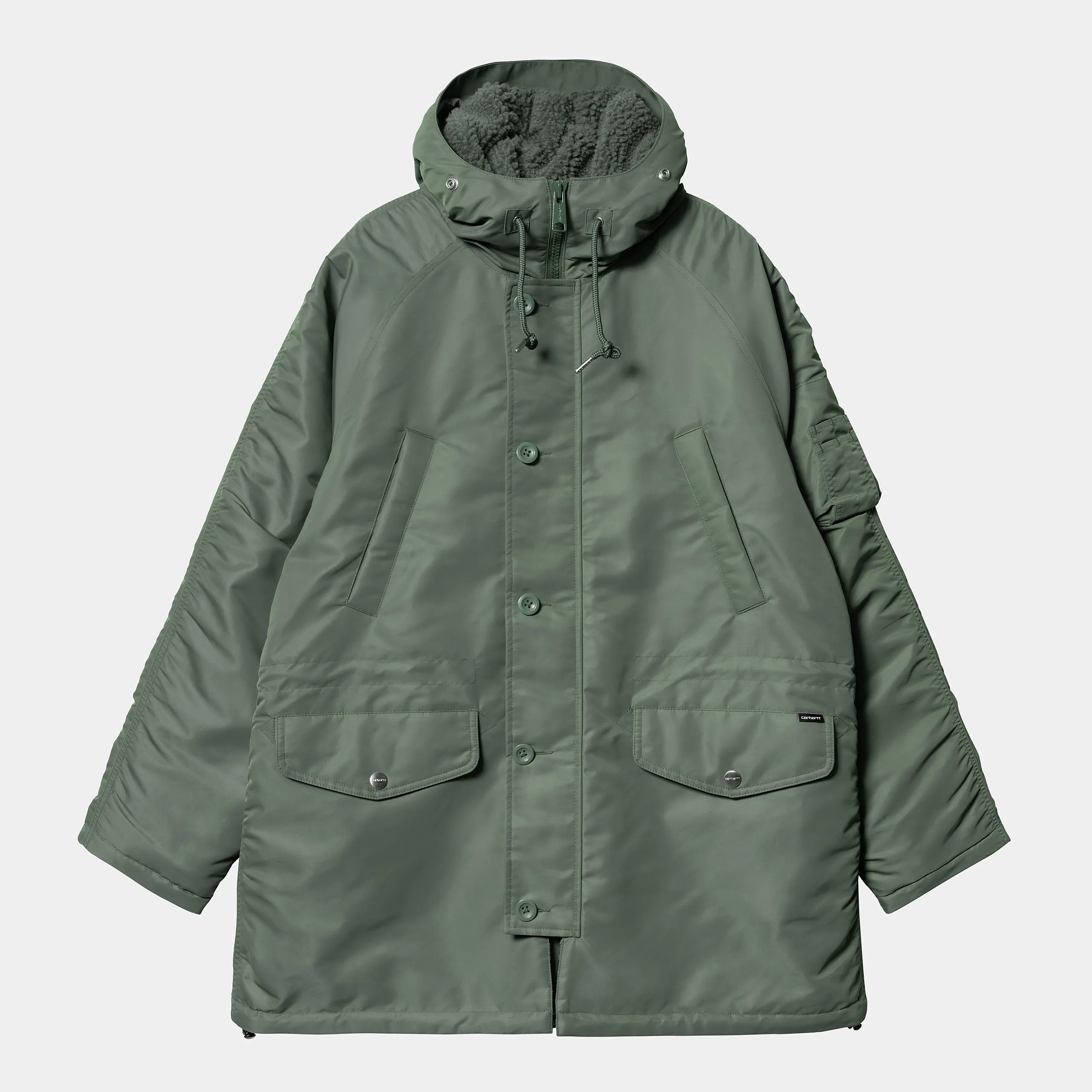 Carhartt WIP Mens Hooded Olten Parka Jacket - Duck Green