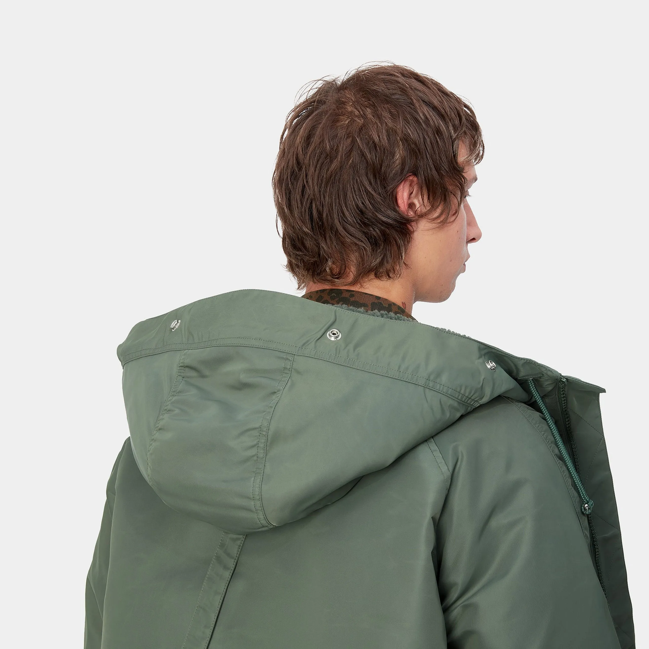 Carhartt WIP Mens Hooded Olten Parka Jacket - Duck Green