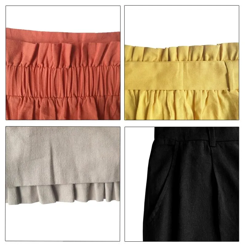 Casual Cotton Linen women high waist wide leg pants summer autumn
