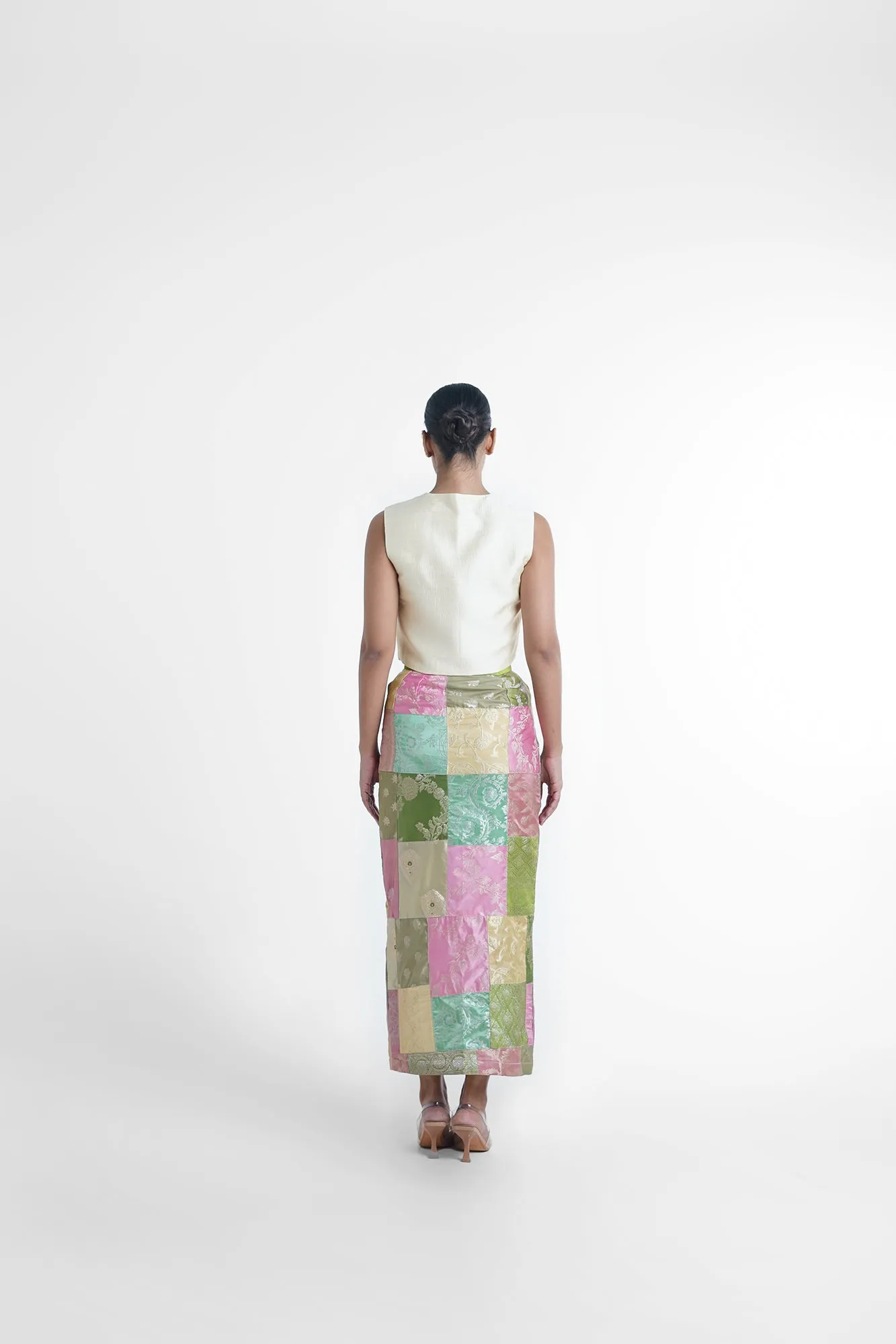 Cheri Upcycled Silk Pencil Skirt RTS