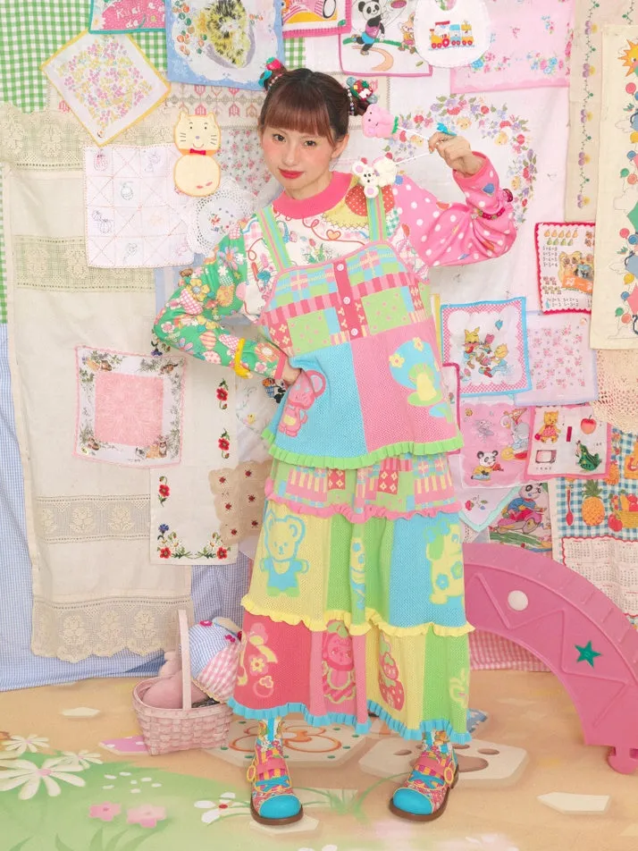 Colorful Cartoon Knitted Cake Skirt