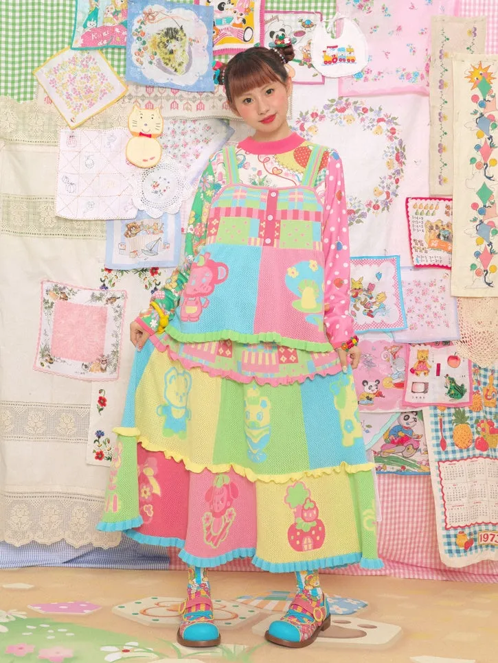 Colorful Cartoon Knitted Cake Skirt