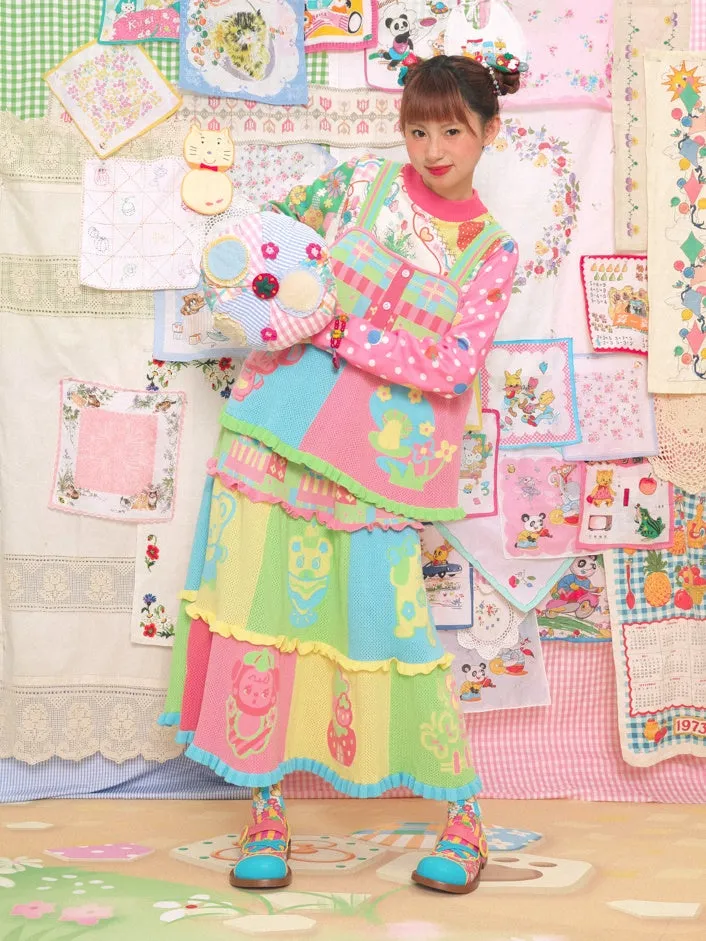 Colorful Cartoon Knitted Cake Skirt