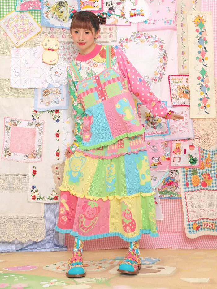 Colorful Cartoon Knitted Cake Skirt